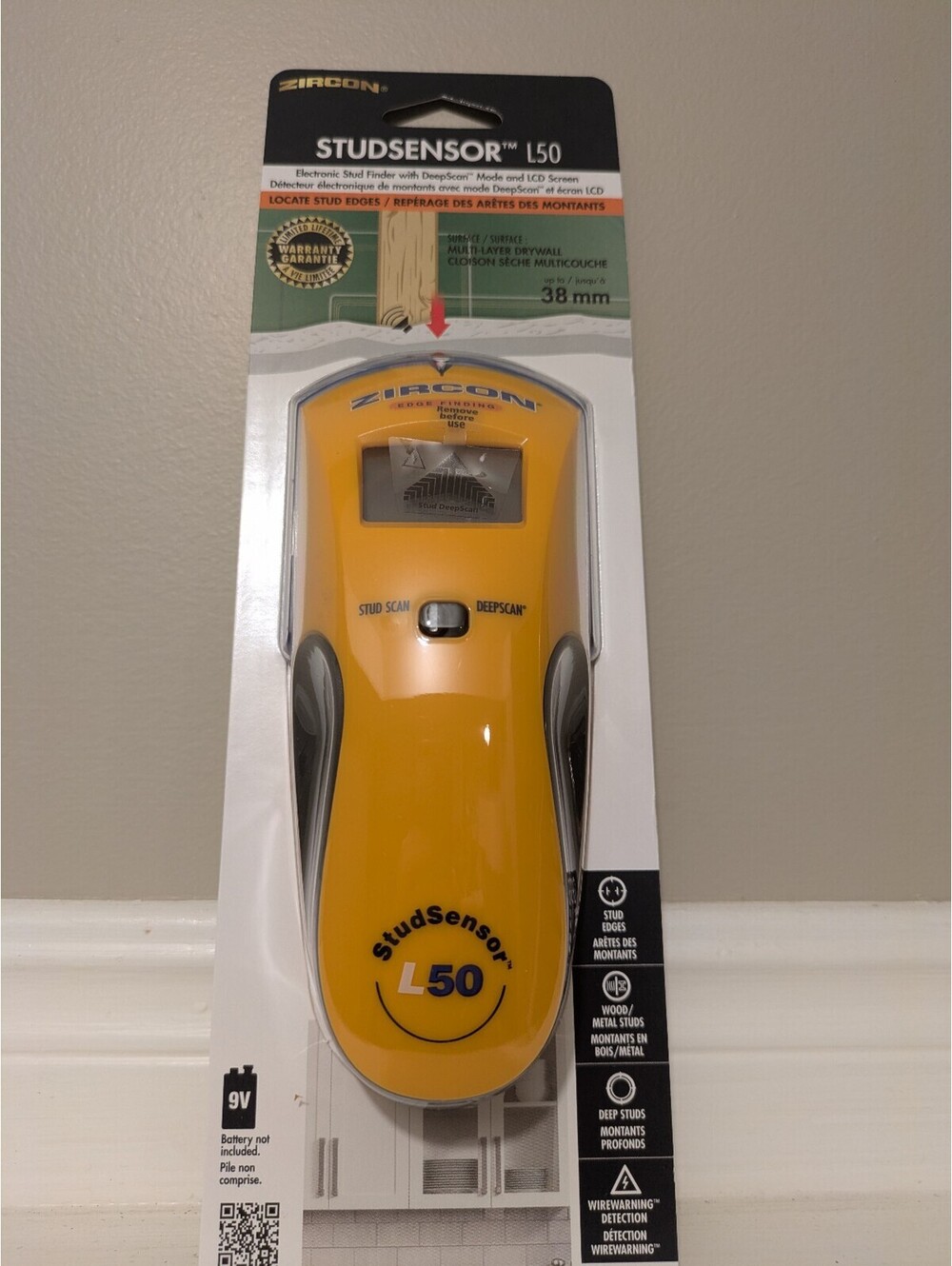 Zircon StudSensor L50 Electronic Stud Finder with Display - New in box